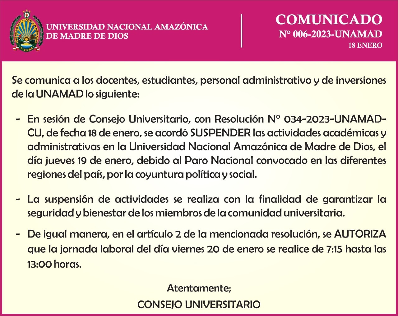 Comunicado
