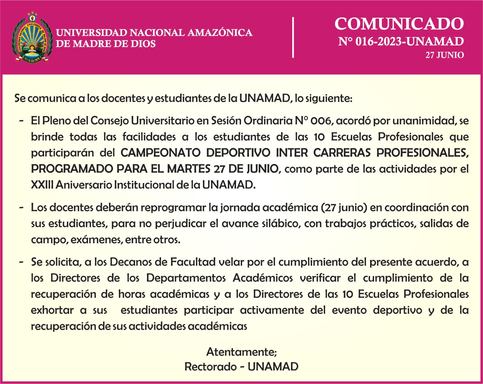 Comunicado