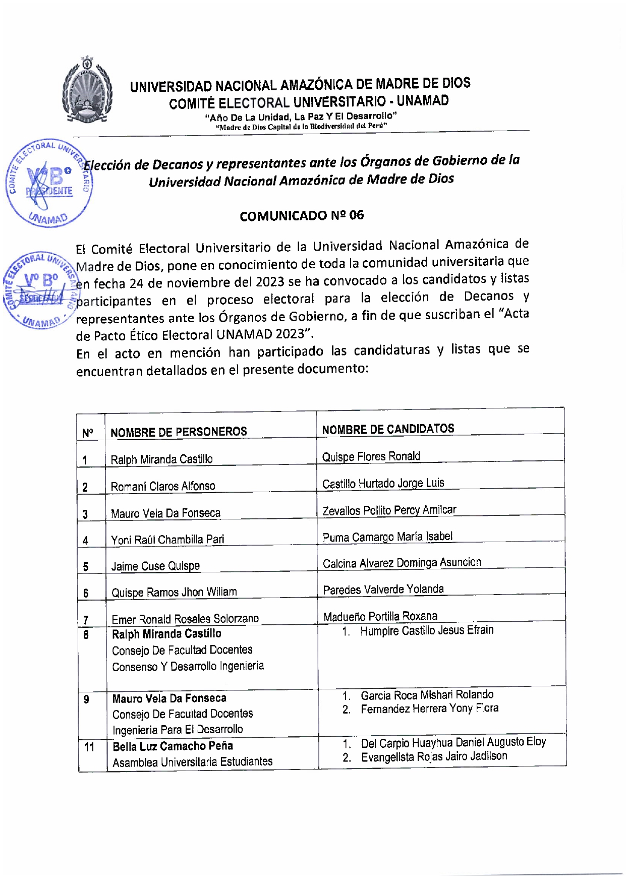 Comunicado